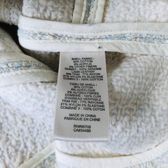 Rebecca‎ Taylor Tweed Jacket Moto Size 6 Frayed Edges Cotton Leather Trim Biker - Picture 10 of 11